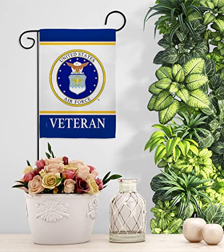 USA Decoration Air Veteran Garden Flag Armed Forces USAF United State American Military Retire Official House Decoration Banner Small Yard Gift Double-Sided, 13"x 18.5", Thick Fabric