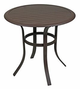 garden elements outdoor brown aluminum table (side table, brown, slat-top)