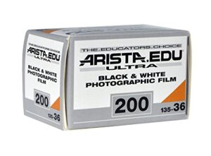 arista edu ultra 200 iso black & white photographic film, 35mm, 36 exposure