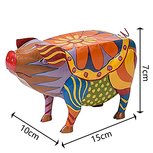 HBIAO 2021 New Creative Pig Patio Side Table, Resin Painted Pig Decoration, Mini Art Decoration Side Table, Side Table Sculptures Crafts for Garden Courtyard Landscape