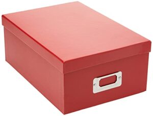 pioneer photo albums photo storage box – bright red