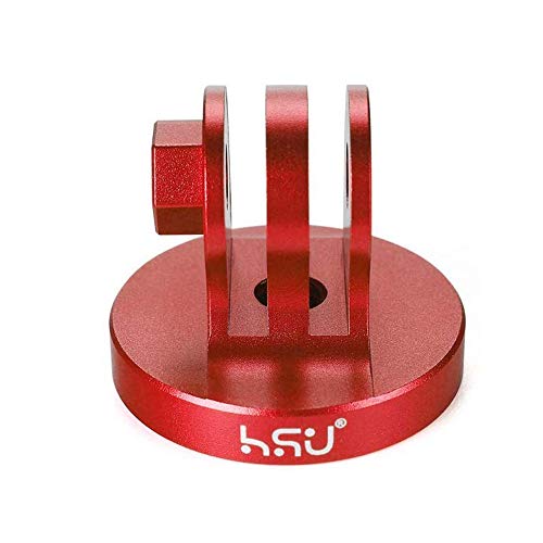 HSU Aluminum Alloy Metal GoPro Tripod/Monopod Mount with Aluminum Thumbscrew for GoPro Hero 11, 10, 9, 8, 7, 6, 5, 4, 3+, 3, 2, 1 HD, AKASO Campark and Other Action Cameras (Red)