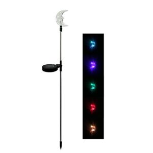 unido box celestial moon solar garden stake light led color-changing, set of 2