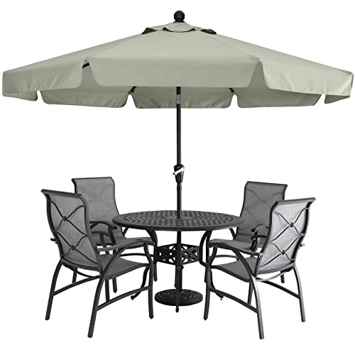 MASTERCANOPY Valance Patio Umbrella for Outdoor Table Market -8 Ribs (7.5ft, Light Gray)