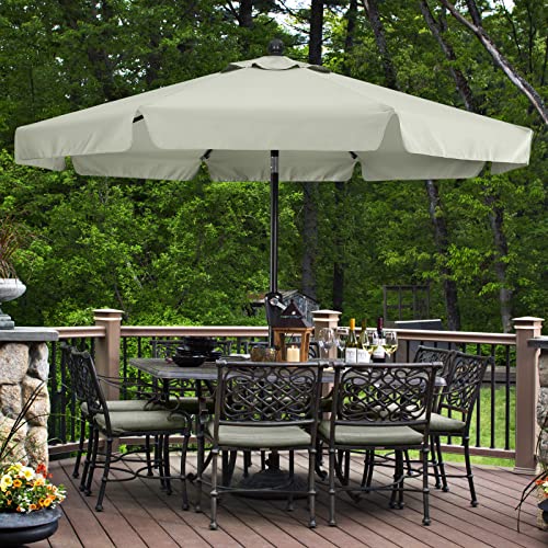 MASTERCANOPY Valance Patio Umbrella for Outdoor Table Market -8 Ribs (7.5ft, Light Gray)