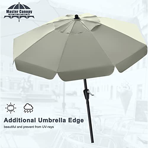 MASTERCANOPY Valance Patio Umbrella for Outdoor Table Market -8 Ribs (7.5ft, Light Gray)