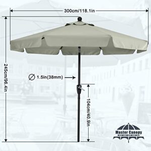 MASTERCANOPY Valance Patio Umbrella for Outdoor Table Market -8 Ribs (7.5ft, Light Gray)