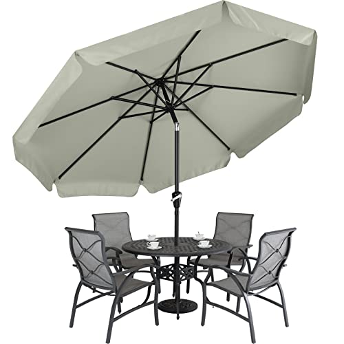 MASTERCANOPY Valance Patio Umbrella for Outdoor Table Market -8 Ribs (7.5ft, Light Gray)