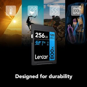 Lexar High-Performance 800x 64GB (2-Pack) SDXC UHS-I Memory Cards, C10, U3, V30, Full-HD & 4K Video, Up to 120MB/s Read, for Point-and-Shoot Cameras, Mid-Range DSLR, HD Camcorder (LSD0800064G-B2NNU)