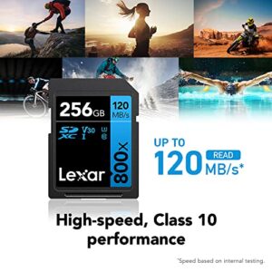 Lexar High-Performance 800x 64GB (2-Pack) SDXC UHS-I Memory Cards, C10, U3, V30, Full-HD & 4K Video, Up to 120MB/s Read, for Point-and-Shoot Cameras, Mid-Range DSLR, HD Camcorder (LSD0800064G-B2NNU)