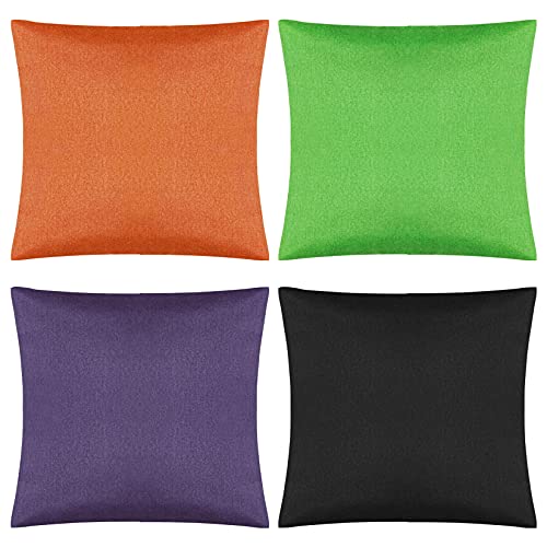 yeabwps Pack of 4 Decorative Outdoor Waterproof Throw Pillow Covers Square Garden Cushion Cases for Patio, Couch, Tent and Sofa, 18 x 18 Inches,(Orange, Black, Green, Purple)
