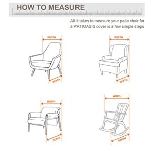 PATIOASIS Patio Chair Covers Set of 2 Heavy Duty Waterproof Lounge Deep Seat Covers Outdoor Lawn Patio Furniture Chair Cover 2 Pack Beige/Brown