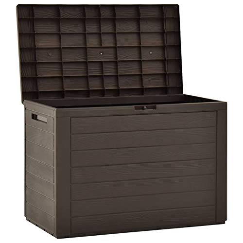 Tidyard Garden Storage Box Storage Cabinet 50.2 Gal Deck Box Garden Organizer Toolbox for Patio, Lawn, Poolside, Backyard Outdoor Furniture 38.7 x 17.3 x 21.7 Inches (W x D x H)