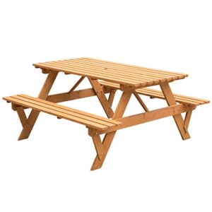gardenised, stained a-frame outdoor patio deck garden picnic table