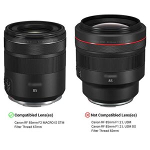 Lens Hood for Canon RF 85mm F2 Macro is STM Lens on EOS R6 R6 Mark II R5 RP R Camera, RF 85mm Lens Hood Reversible Lens Hood Replace Canon ET-77 Hood, Compatible with 67mm Filters and 67mm Lens Cap