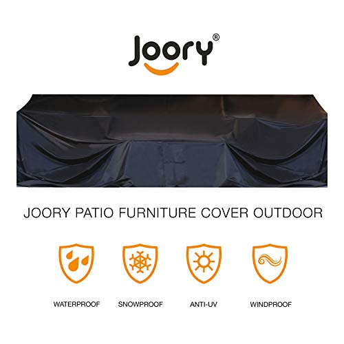 JOORY Large Patio Furniture Outdoor sectional Furniture Covers Waterproof Dust Proof Furniture Lounge Porch Winter Sofa Cover Protector D126”x W63”x H28” - Double Stitched Seam and Waterproof Strips