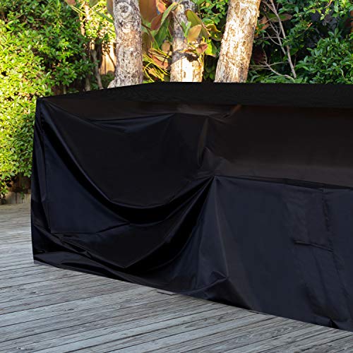 JOORY Large Patio Furniture Outdoor sectional Furniture Covers Waterproof Dust Proof Furniture Lounge Porch Winter Sofa Cover Protector D126”x W63”x H28” - Double Stitched Seam and Waterproof Strips