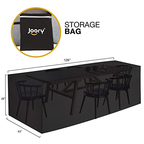 JOORY Large Patio Furniture Outdoor sectional Furniture Covers Waterproof Dust Proof Furniture Lounge Porch Winter Sofa Cover Protector D126”x W63”x H28” - Double Stitched Seam and Waterproof Strips