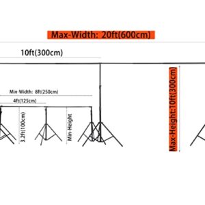 Kate 10x20ft (3x6m) Photography Backdrop Frame Stand for Room Set Adjustable Heavy Duty Photography Background Support System Kit