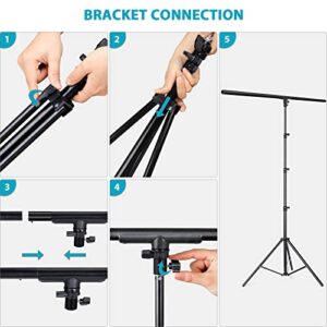 Hpusn 8.5 x 5 ft Backdrop Stand: Photo Video Studio Adjustable Backdrop Stand for Parties, Wedding, Photography, Advertising Display