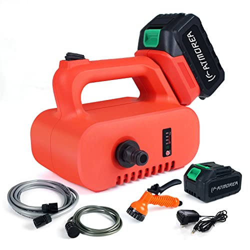 ATMOREA Cordless Water Transfer Pump 20V 158GPH Portable Electric Utility Pump with Water Hose Kit for Garden, Hot Tub, Tank, Aquariums, Inflatable Pool, etc