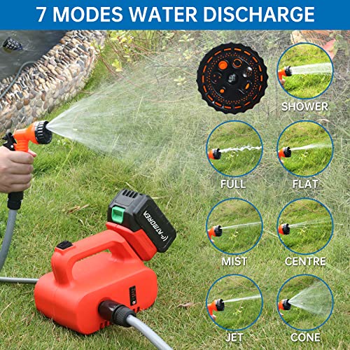 ATMOREA Cordless Water Transfer Pump 20V 158GPH Portable Electric Utility Pump with Water Hose Kit for Garden, Hot Tub, Tank, Aquariums, Inflatable Pool, etc