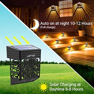 LOFTEK Solar Deck Lights, 8 Pack Solar Fence Lights, Outdoor Garden Decorative Lights, Dusk to Dawn, Waterproof, Fence Post Solar Wall Light for Railing, Patio, Pool, Backyard, Stair, Step, Warm White