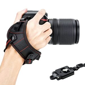 widen dslr camera wrist hand strap grip with quick release tripod plate for canon eos r8 r6 mark ii r10 r7 r3 r5c r6 r rp 90d 80d 4000d rebel t7 t8i t7i t6i 5d mark iv iii 7d 6d mark ii sony a7r v