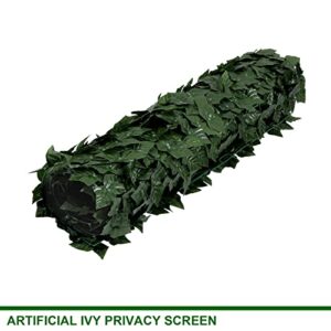 Artificial Ivy Privacy Fence,U'Artlines Heavy Duty Artificial Hedges Fence and Faux Ivy Vine Leaf Decoration Screen Garden Wall Fence for Outdoor Garden Decor (59x118Inch)