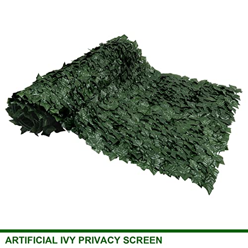 Artificial Ivy Privacy Fence,U'Artlines Heavy Duty Artificial Hedges Fence and Faux Ivy Vine Leaf Decoration Screen Garden Wall Fence for Outdoor Garden Decor (59x118Inch)