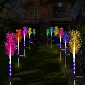 nxkidr solar flowers lights outdoor garden waterproof 2 pack, solar power stake lights, colorful solar lights for patio yard lawn pathway holiday decor