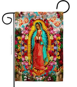 ornament collection our lady of guadalupe garden flag religious faith hope grace peace dove christian religion easter house decoration banner small yard gift double-sided, made in usa