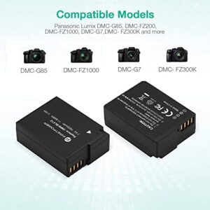 FirstPower DMW-BLC12 Battery and Dual USB Charger for Panasonic Lumix DMC-G7, DMC-G85, DMC-G95, DMC-FZ1000, DC-FZ1000 II, DMC-GH2, DMC-G5, DMC-G6, DMC-GX8, DMC-FZ200, DMC-FZ300, DMC-FZ2500 Cameras