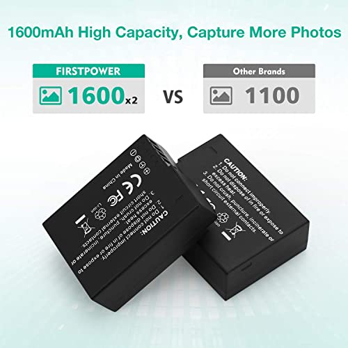 FirstPower DMW-BLC12 Battery and Dual USB Charger for Panasonic Lumix DMC-G7, DMC-G85, DMC-G95, DMC-FZ1000, DC-FZ1000 II, DMC-GH2, DMC-G5, DMC-G6, DMC-GX8, DMC-FZ200, DMC-FZ300, DMC-FZ2500 Cameras