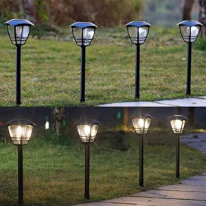 Maggift 4 Pack Vintage Solar Pathway Lights LED Bulbs Solar Powered Garden Walkway Lights for Outdoor Lawn, Patio, Yard, Walkway, Driveway , 15 Lumen