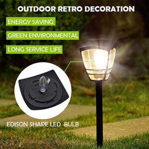 Maggift 4 Pack Vintage Solar Pathway Lights LED Bulbs Solar Powered Garden Walkway Lights for Outdoor Lawn, Patio, Yard, Walkway, Driveway , 15 Lumen