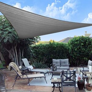 SUNNY GUARD Sun Shade Sail 10'x10'x14' Right Triangle Dark Grey UV Block Sunshade for Backyard Yard Deck Patio Garden Outdoor Activities and Facility