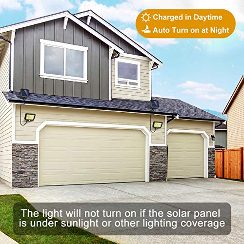 Solar Outdoor Lights Motion Sensor w/ 240 Bright COB LED, 16.4Ft Cable, 3 Lighting Modes, Adjustable Panels. Wired Security Solar Powered Flood Lights for Indoor, Outside, Yard, Garden(5500K, 2 Set)