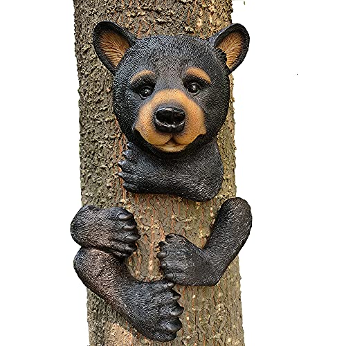 Claratut Bear Sculpture Garden Decor Tree Huggers - Bear Tree Peeker Garden Ornament Outdoor Decor Yard Art