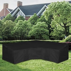 Easy-Going Patio V-Shaped Sectional Sofa Cover, Waterproof Outdoor Sectional Cover,Heavy Duty Garden Furniture Cover with Air Vent 89" L (on Each Side) x 33.5" D x 31" H, Black