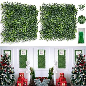 Bybeton Artificial Green Wall Decor,10"x 10"(6pc) UV-Anti Boxwood Hedge Topiary Wall Panels for Indoor Outdoor Privacy Protected and Garden,Balcony,Privacy Fence Screen décor