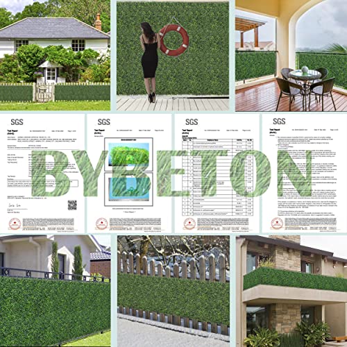 Bybeton Artificial Green Wall Decor,10"x 10"(6pc) UV-Anti Boxwood Hedge Topiary Wall Panels for Indoor Outdoor Privacy Protected and Garden,Balcony,Privacy Fence Screen décor