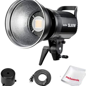 Godox SL-60W 60W CRI95+ Qa>90 5600¡À300K Bowens Mount Led Continuous Video Light, Brightness Adjustment, 433MHz Grouping System,for Video Recording ,Wedding,Outdoor Shooting