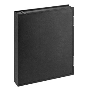 adorama plastic storage binder box with 3 ‘o’-rings, 9×11″, portrait format, color: black