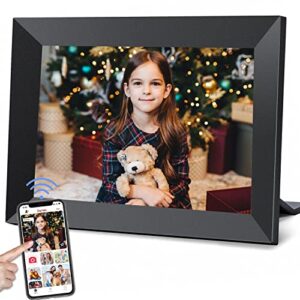 frameo 10.1 inch wifi digital picture frame with 1280 * 800p ips touch screen hd disply,built-in 16gb storage,video clips and slide show,send photos instantly from anywhere with via free app…