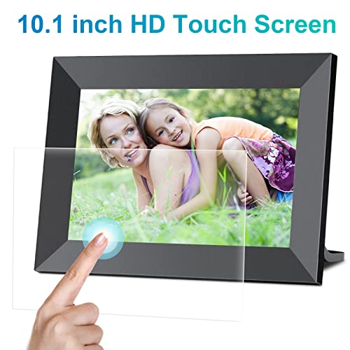 Frameo 10.1 Inch WiFi Digital Picture Frame with 1280 * 800P IPS Touch Screen HD Disply,Built-in 16GB Storage,Video Clips and Slide Show,Send Photos Instantly from Anywhere with via Free APP…