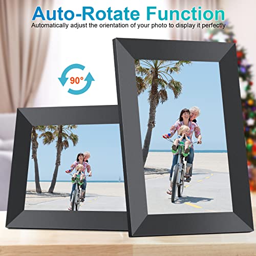 Frameo 10.1 Inch WiFi Digital Picture Frame with 1280 * 800P IPS Touch Screen HD Disply,Built-in 16GB Storage,Video Clips and Slide Show,Send Photos Instantly from Anywhere with via Free APP…