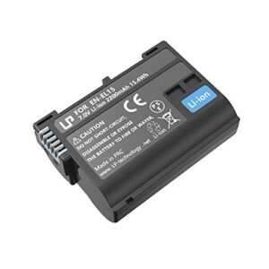 en-el15 en el15a battery rechargeable, lp charger compatible with nikon d7500, d7200, d7100, d7000, d850, d750, d500, d810a, d810, d800e, d800, d610, d600 & more