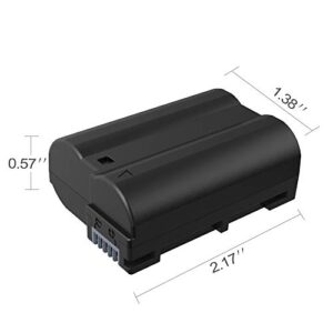 EN-EL15 EN EL15a Battery Rechargeable, LP Charger Compatible with Nikon D7500, D7200, D7100, D7000, D850, D750, D500, D810a, D810, D800e, D800, D610, D600 & More