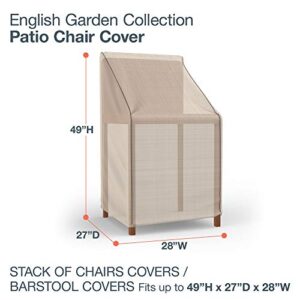 Budge P1A01PM1-2PK English Garden Patio Chair Cover, Tan Tweed
